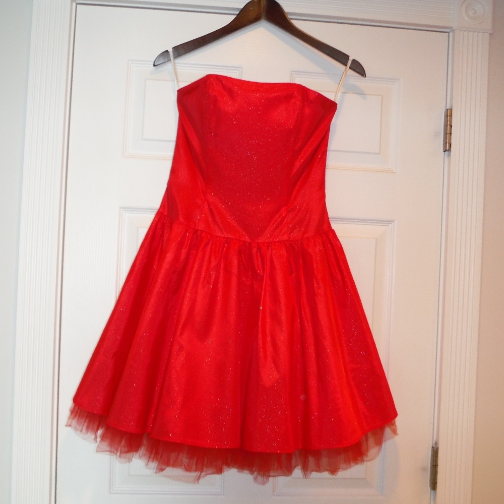 Red Jessica McClintock Valentine's Day Prom Homecoming Christmas NYE Dress 5/6